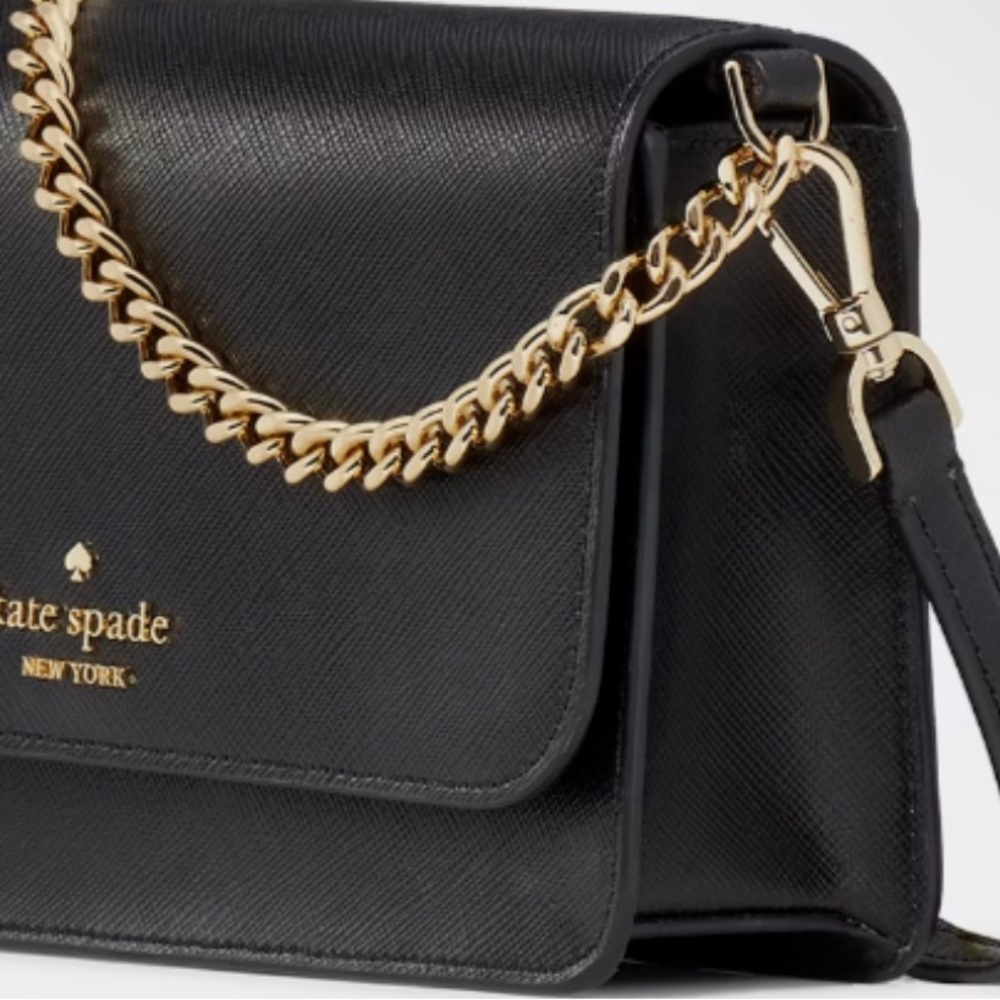 Kate Spade Madison Willow Mini Crossbody Black with Silver Chain NWT - Picture 8 of 14